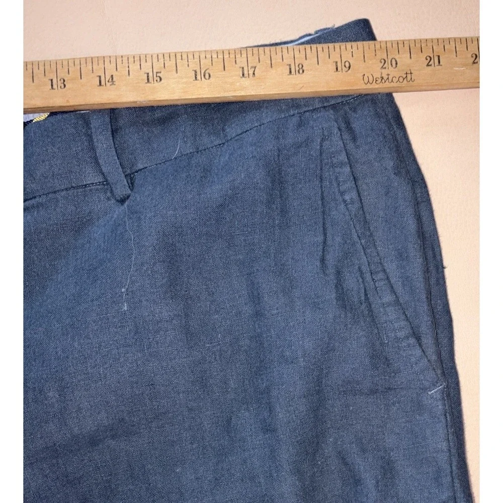 Polo Ralph Lauren Mens 40x32 Linen Suit Trouser Pants Blue Cuffed Flat Front